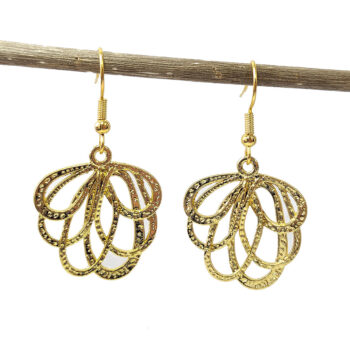 Modern Hollow Flower Earrings Gold