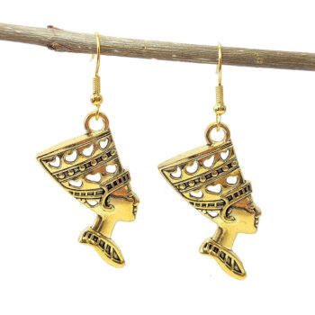 Egyptian Queen Nefertiti Antique Gold Earrings