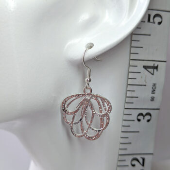 Modern Hollow Flower Earrings Silver - Image 2