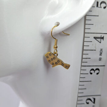 Antique Gold Swallow Bird Flower Pattern Earrings - Image 2