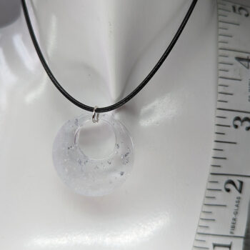 Silver Gold Leaf Mica Hollow Circle Resin Necklace - Image 5