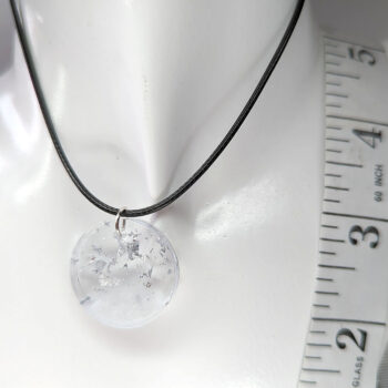 Silver Gold Leaf Mica Small Round Resin Necklace - Image 4