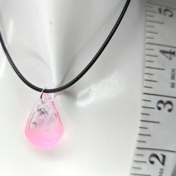 Colored Silver Gold Leaf Mica Small Teardrop Resin Necklace - Image 5