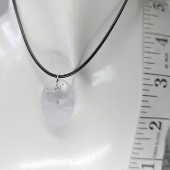 Silver Gold Leaf Mica Small Oval Resin Necklace - Image 4