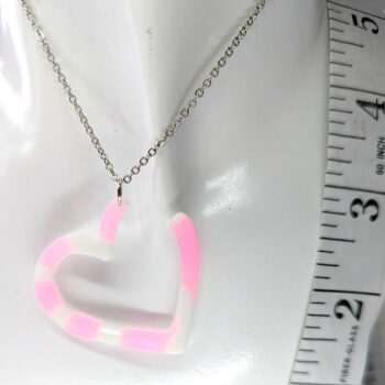 Colored and White Open Heart Resin Necklace - Image 3