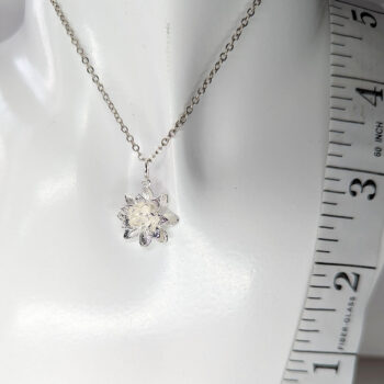 Silver 3D Lotus Flower Necklace - Image 2