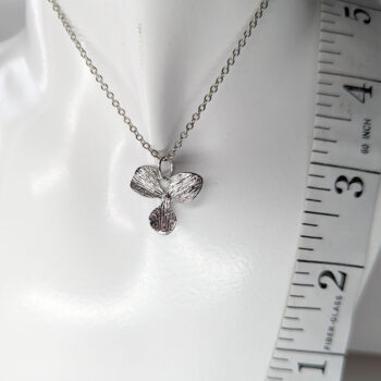 Silver Orchid Flower Necklace - Image 2