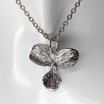 Silver Orchid Flower Necklace