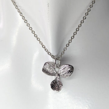 Silver Orchid Flower Necklace - Image 5