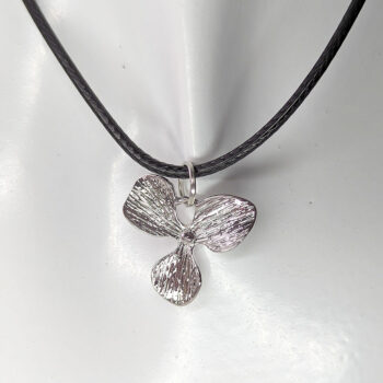 Silver Orchid Flower Necklace - Image 4