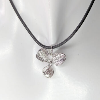 Silver Orchid Flower Necklace - Image 3