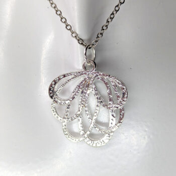 Silver Modern Hollow Flower Pendant Necklace