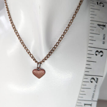 Antique Copper Double-Sided Puffy Heart Necklace - Image 3