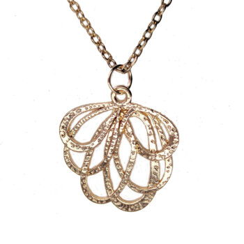 KC Gold Modern Hollow Flower Pendant Necklace