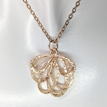 KC Gold Modern Hollow Flower Pendant Necklace - Image 2