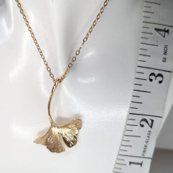 KC Gold Ginkgo Biloba Leaf Necklace - Image 3