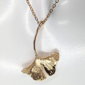 KC Gold Ginkgo Biloba Leaf Necklace