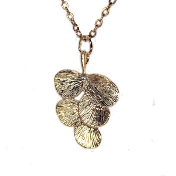 Modern Round Leaf Branch KC Gold Necklace