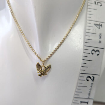 Antique Gold Small Flying Eagle Bird Necklace - Image 3