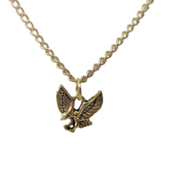 Antique Gold Small Flying Eagle Bird Necklace