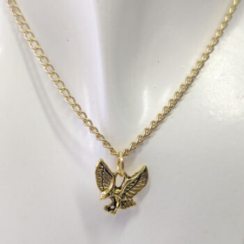 Antique Gold Small Flying Eagle Bird Necklace - Image 2