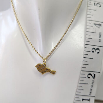 Antique Gold Flower Pattern Bird Necklace - Image 3