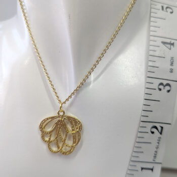 KC Gold Modern Hollow Flower Pendant Necklace - Image 3