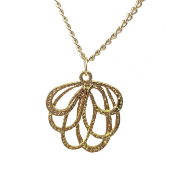 Gold Modern Hollow Flower Pendant Necklace