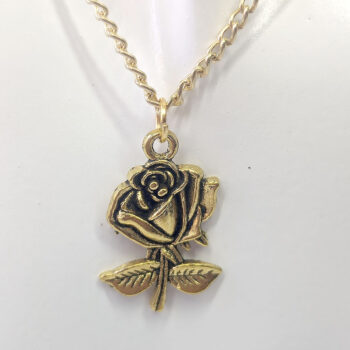 Antique Gold Medium Rose Necklace