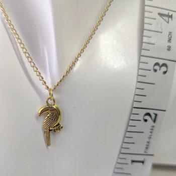 Antique Gold Toucan Bird Necklace - Image 3