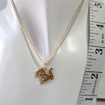 Antique Gold Squirrel With Nut Necklace - Image 2