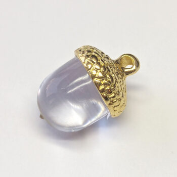 Gold Acorn Cap With Clear Resin Charm