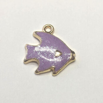 Sparkles Purple Fish Enamel Charm Gold