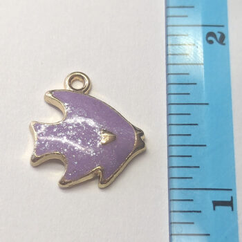 Sparkles Purple Fish Enamel Charm Gold - Image 2