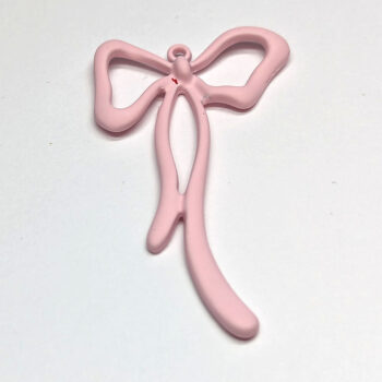 Pink Color Coated Long Bow Pendant