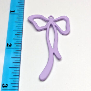 Purple Color Coated Long Bow Pendant - Image 2