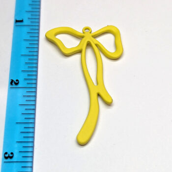 Yellow Color Coated Long Bow Pendant - Image 2