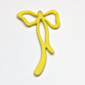 Yellow Color Coated Long Bow Pendant