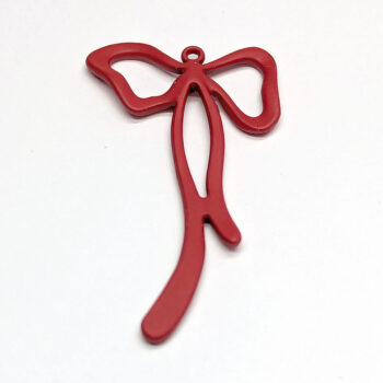 Red Color Coated Long Bow Pendant