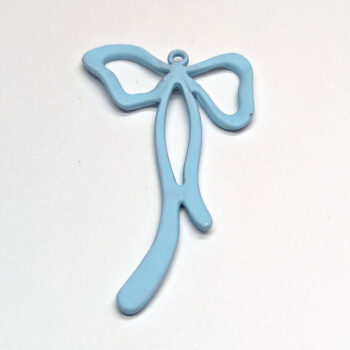 Blue Color Coated Long Bow Pendant