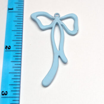 Blue Color Coated Long Bow Pendant - Image 2