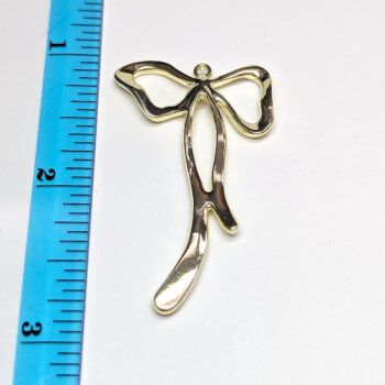 Gold Long Bow Pendant - Image 2