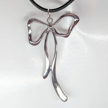 Silver Long Bow Necklace - Image 2