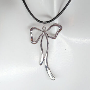 Silver Long Bow Necklace - Image 5