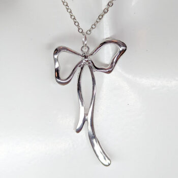 Silver Long Bow Necklace