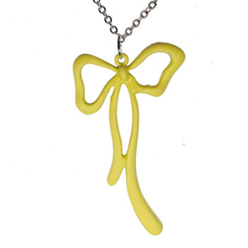 Yellow Coated Color Long Bow Necklace