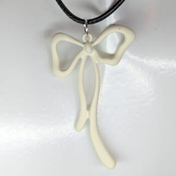 White Coated Color Long Bow Necklace - Image 5