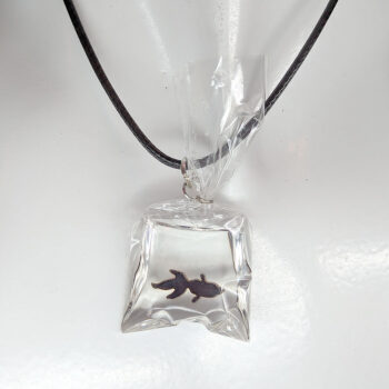 Fish in a Bag Black Goldfish Fish Resin Necklace - Image 3