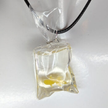 Fish in a Bag Yellow Goldfish Fish Resin Necklace - Image 5