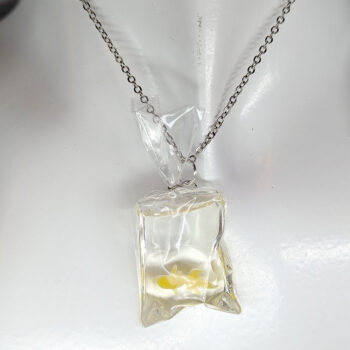 Fish in a Bag Yellow Goldfish Fish Resin Necklace - Image 3